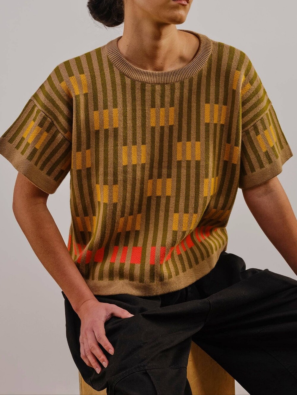 The Endery Bauhaus Saturn Palette Short-Sleeve Sweater Top